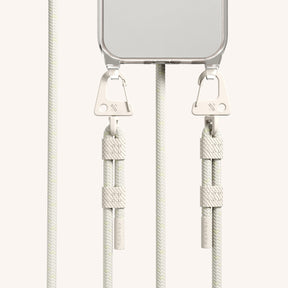 Phone Necklace with Carabiner Rope in Clear + Chalk