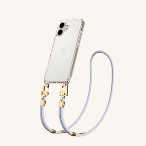 Phone Necklace with Carabiner Rope in Clear + Vibrant Pastel