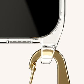 Phone Necklace with Carabiner Rope in Clear + Vibrant Pastel