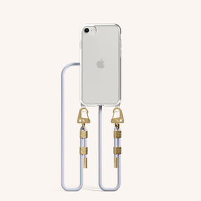 Phone Necklace with Carabiner Rope in Clear + Vibrant Pastel