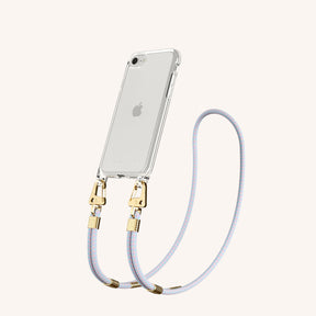 Phone Necklace with Carabiner Rope in Clear + Vibrant Pastel