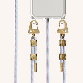 Phone Necklace with Carabiner Rope in Clear + Vibrant Pastel