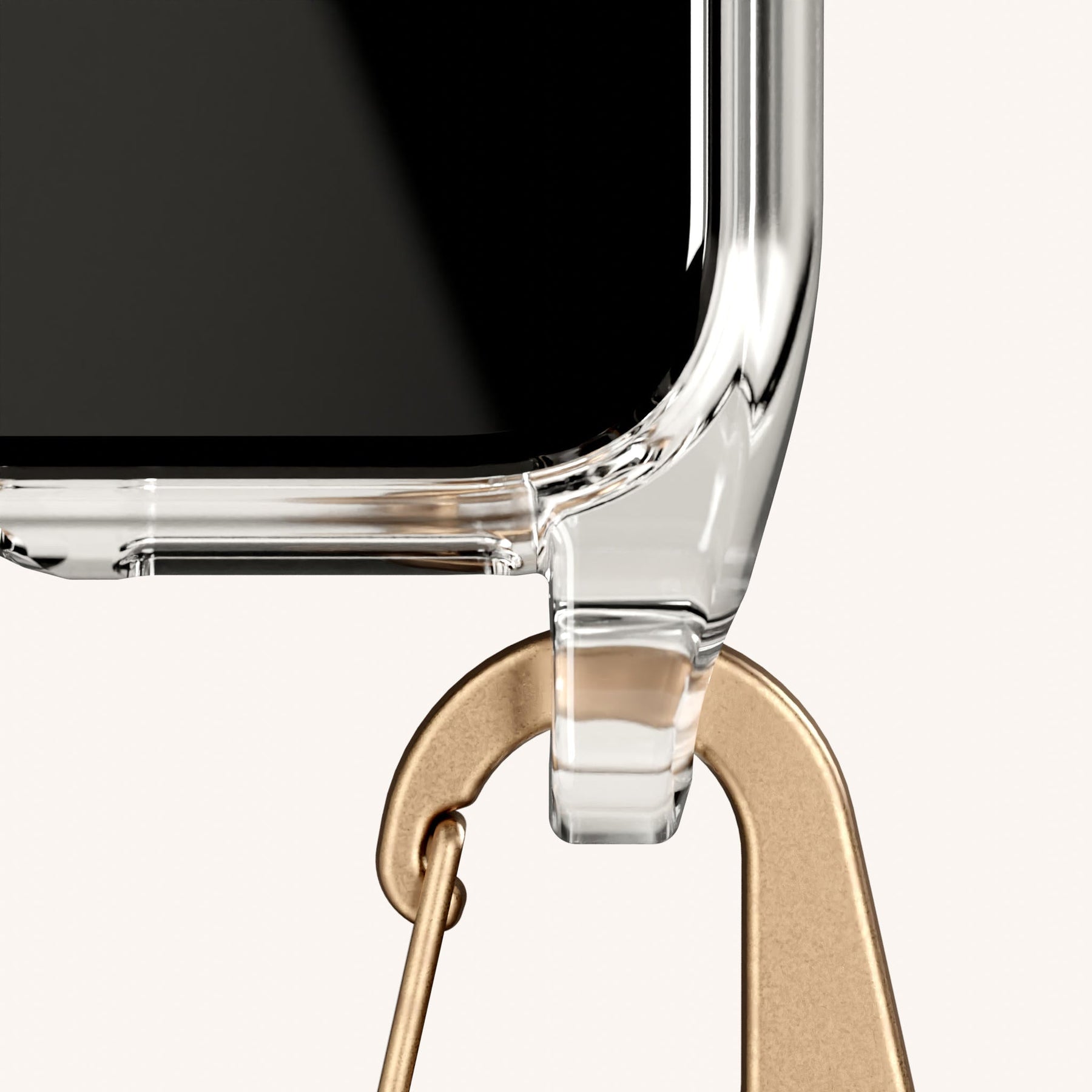 Phone Necklace with Carabiner Rope in Clear + Vibrant Pastel