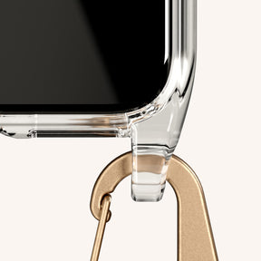 Phone Necklace with Carabiner Rope in Clear + Vibrant Pastel