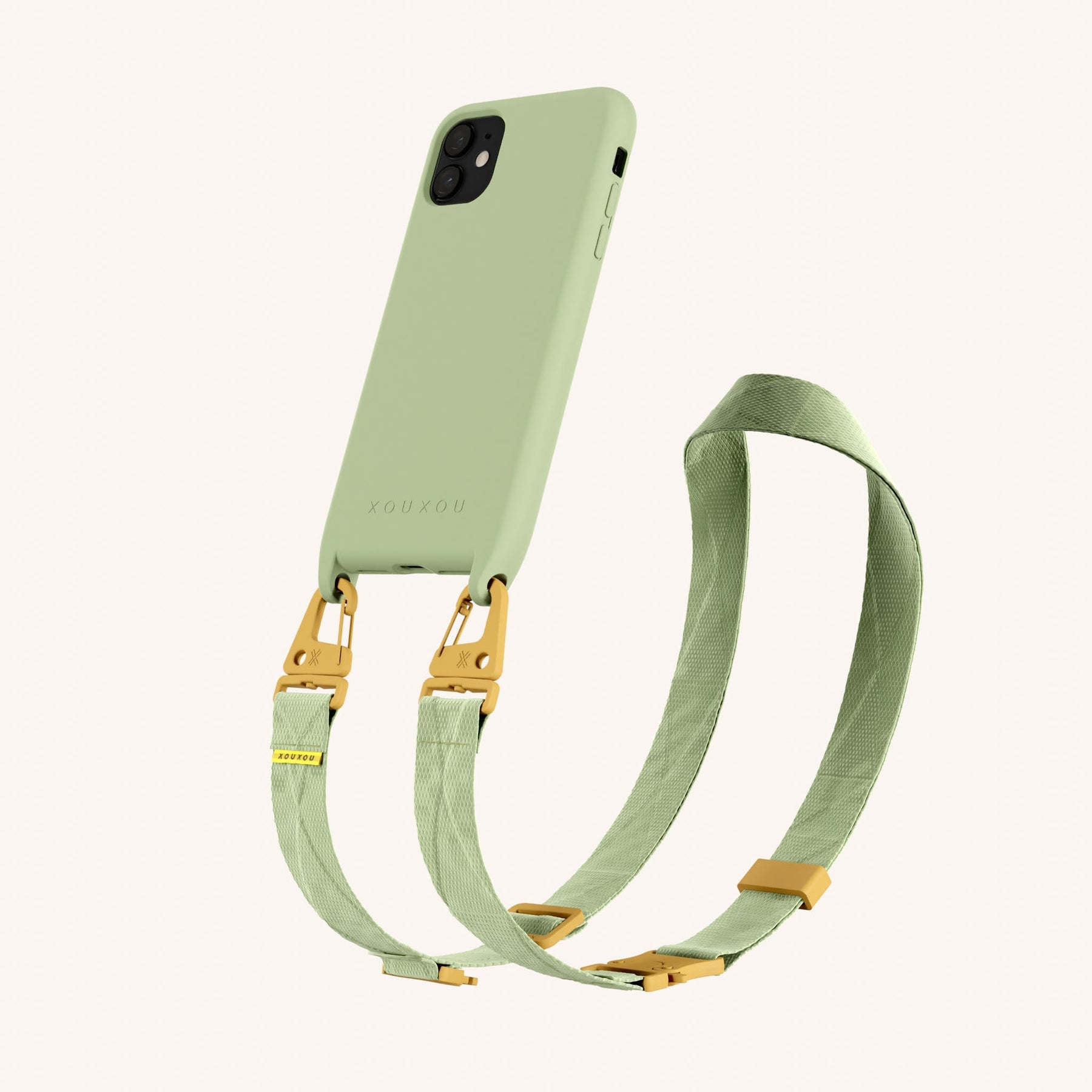 Phone Necklace with Lanyard in Light Olive