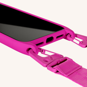 Phone Necklace with Lanyard in Power Pink