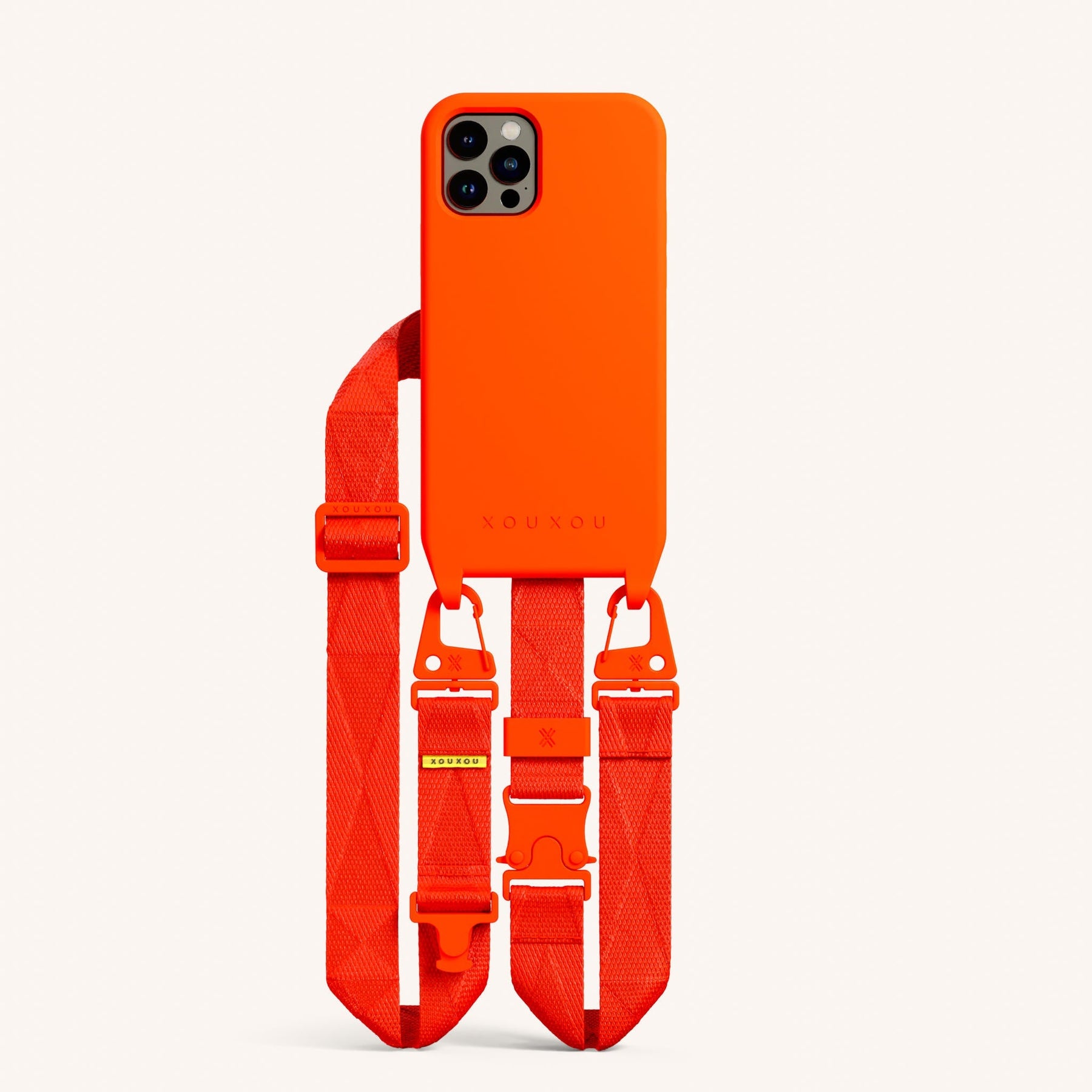 Phone Necklace with Lanyard in Neon Orange