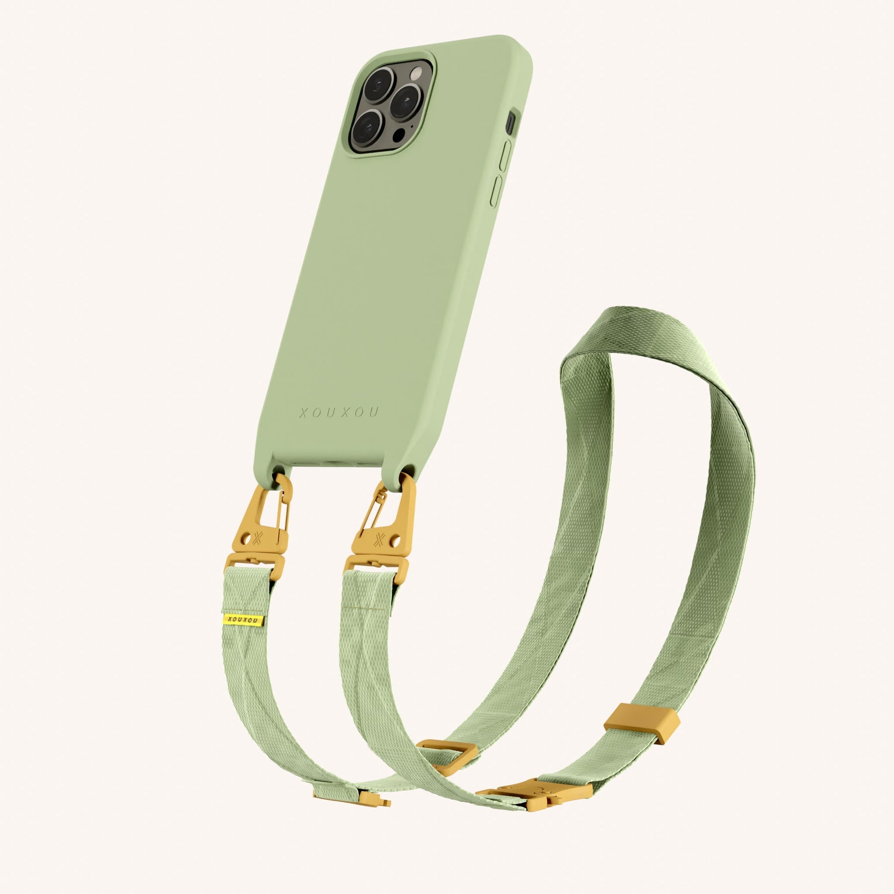 Phone Necklace with Lanyard in Light Olive