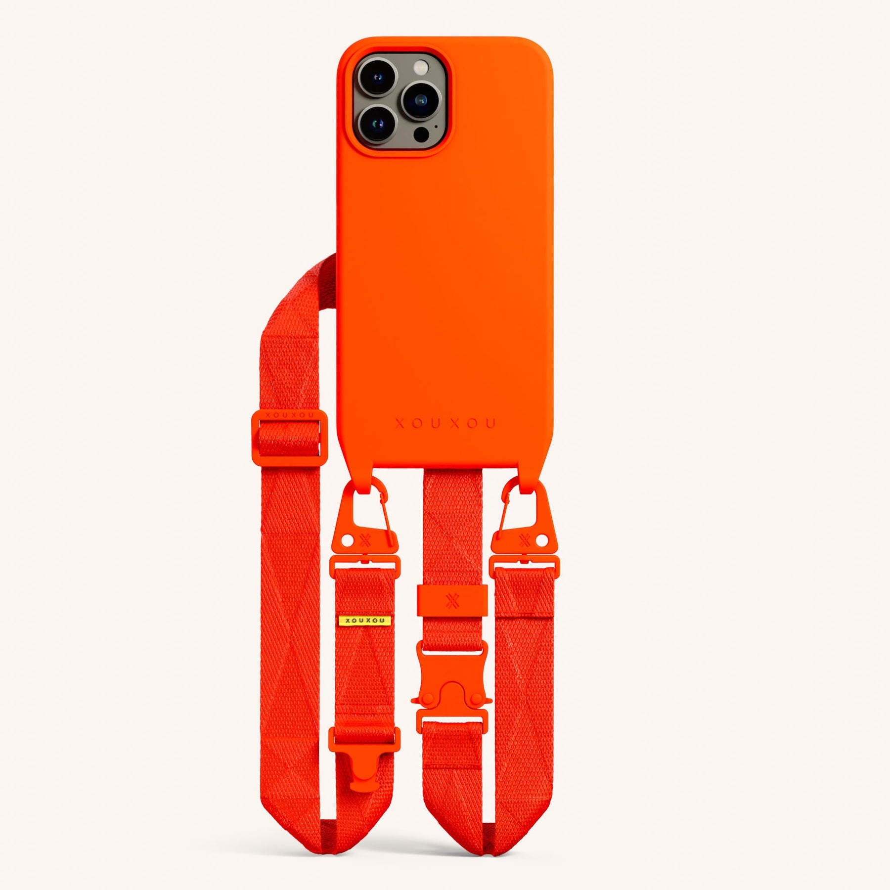 Phone Necklace with Lanyard in Neon Orange