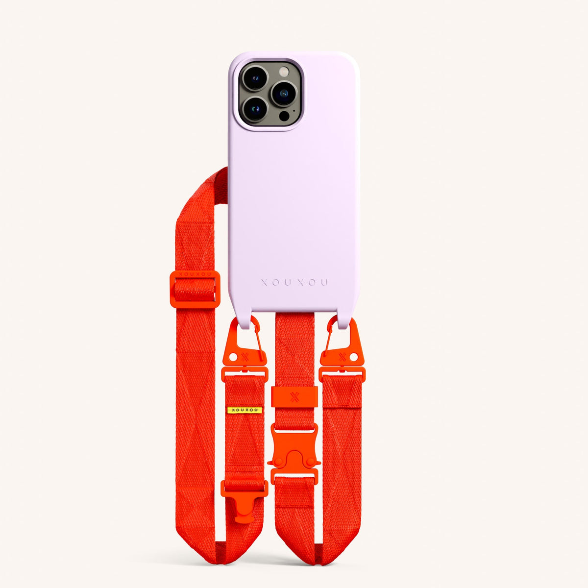 Phone Necklace with Lanyard for iPhone 13 Pro with MagSafe in Lilac and Neon Total View | XOUXOU #phone model_iphone 13 pro