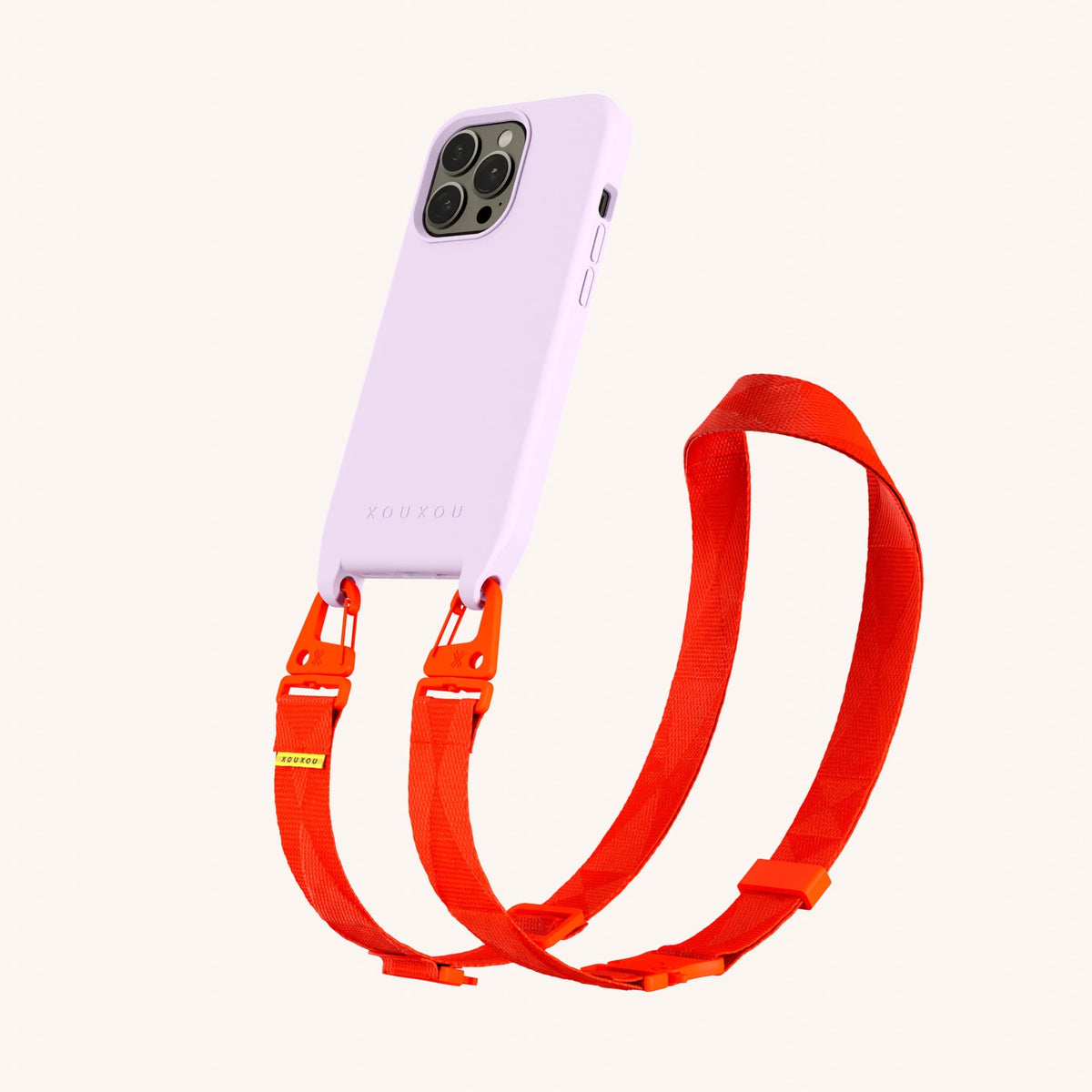 Phone Necklace with Lanyard for iPhone 13 Pro with MagSafe in Lilac and Neon Total View | XOUXOU #phone model_iphone 13 pro