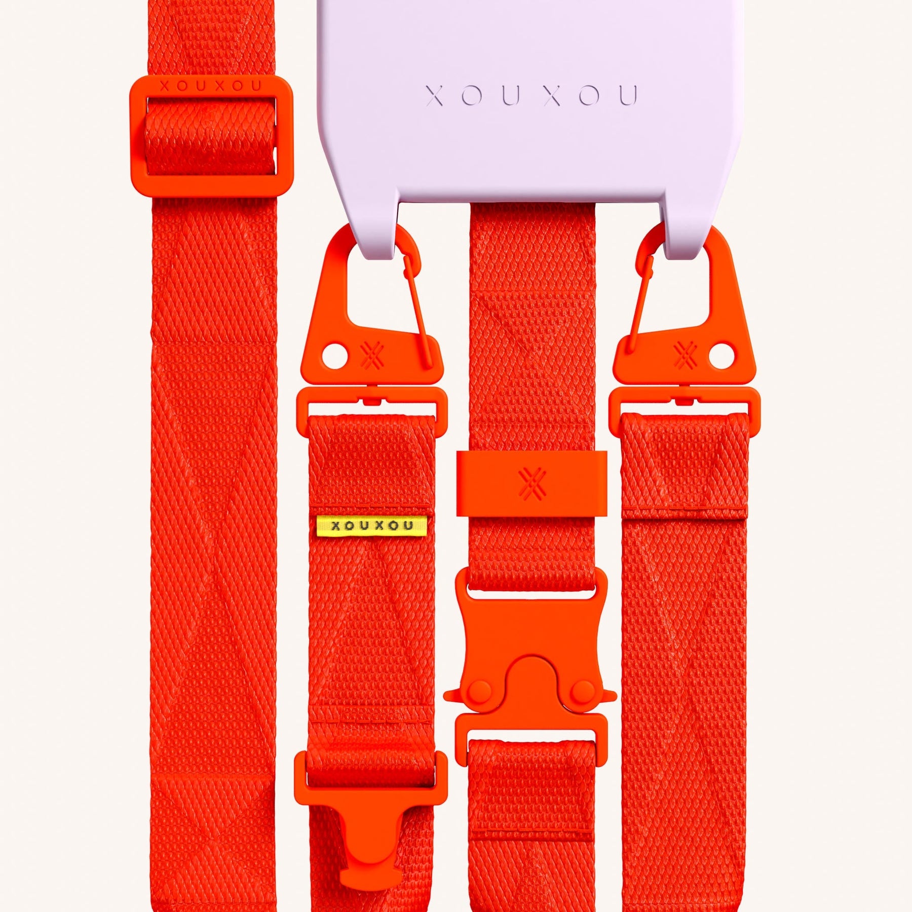 Phone Necklace with Lanyard in Lilac + Neon Orange