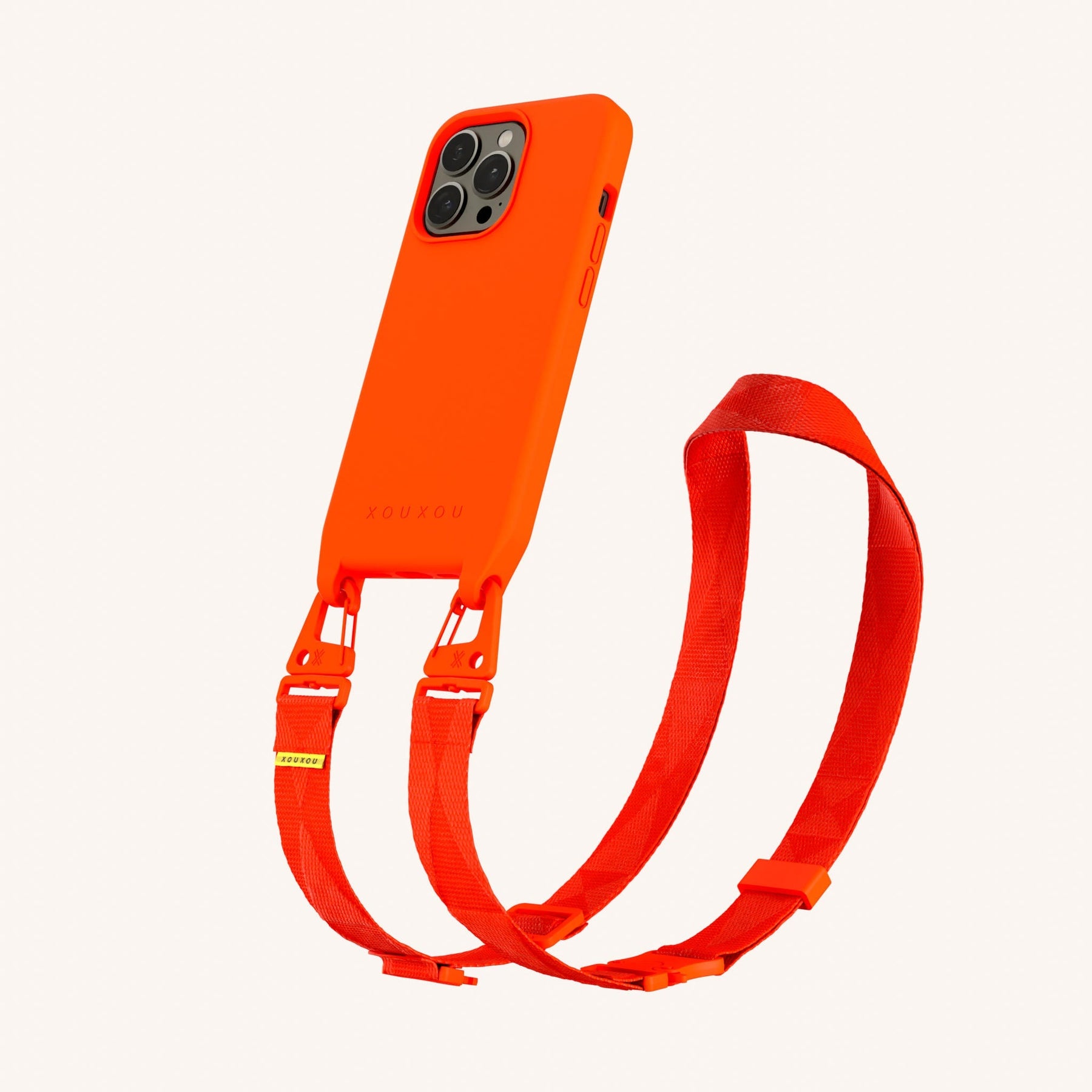 Phone Necklace with Lanyard in Neon Orange