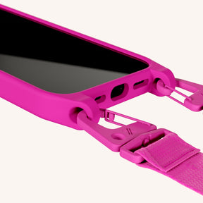 Phone Necklace with Lanyard in Power Pink