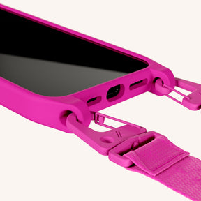 Phone Necklace with Lanyard in Power Pink