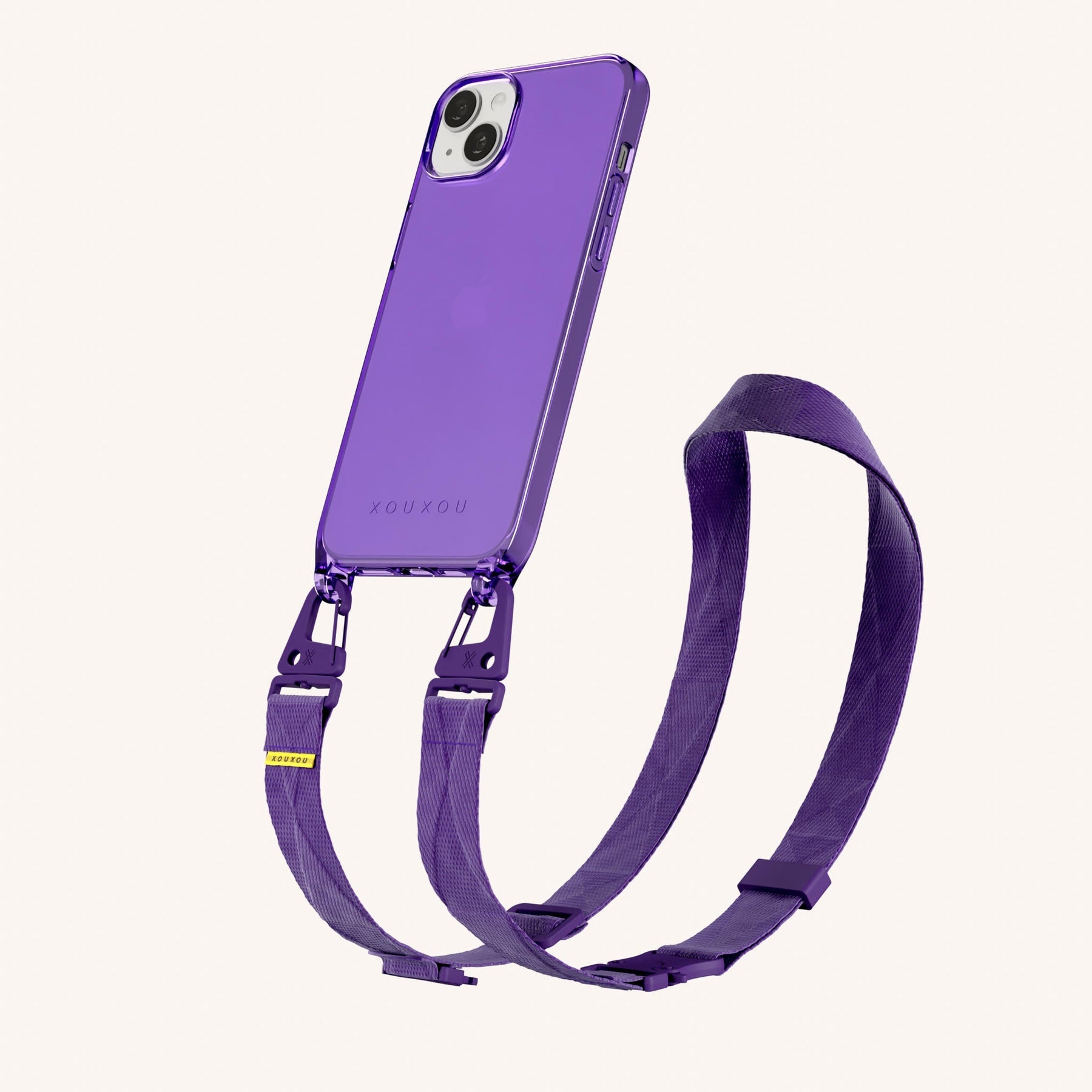 Phone Necklace with Lanyard in Purple Clear