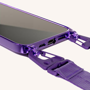 Phone Necklace with Lanyard in Purple Clear