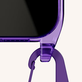 Phone Necklace with Lanyard in Purple Clear