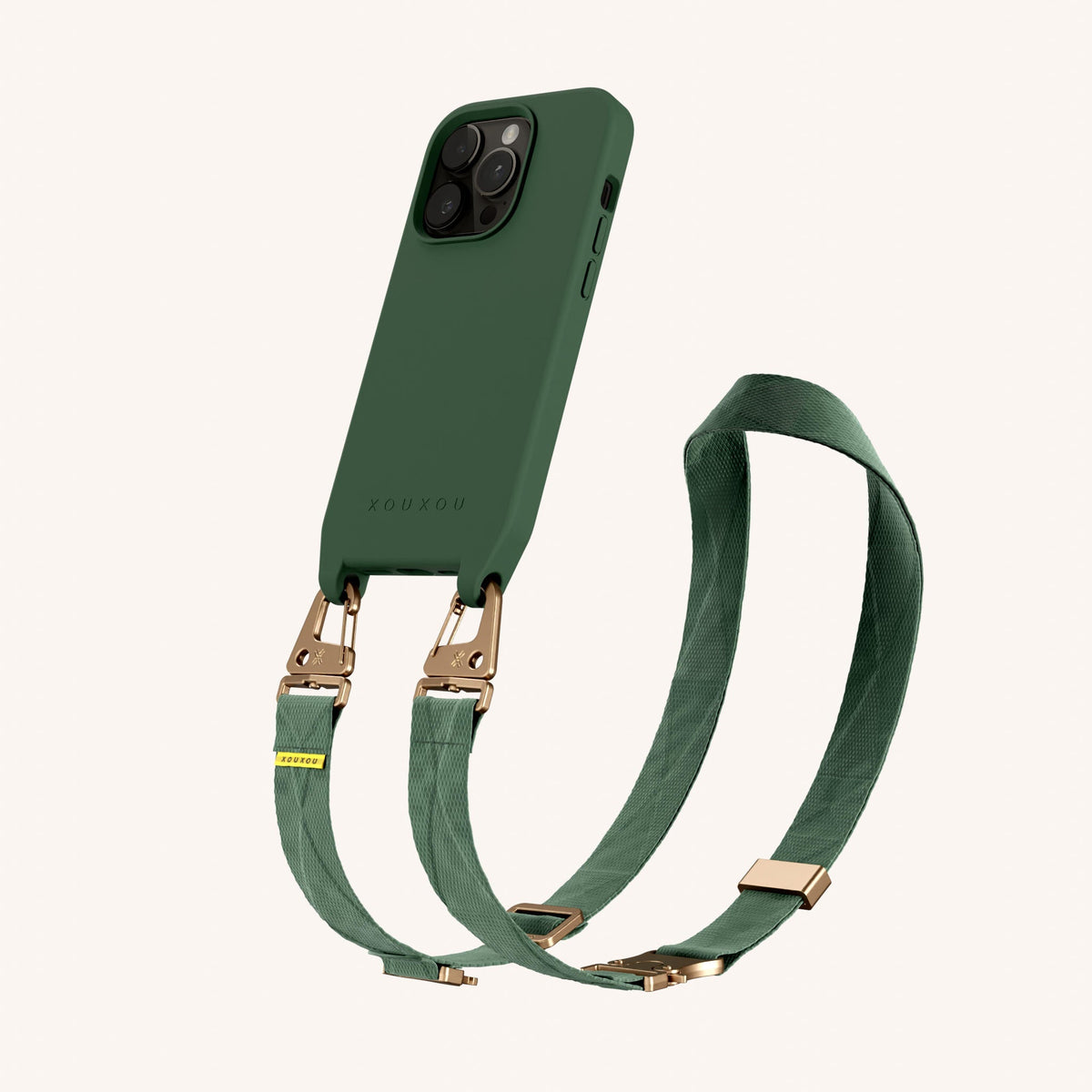 Phone Necklace with Lanyard for iPhone 14 Pro with MagSafe in Sage Total View | XOUXOU #phone model_iphone 14 pro