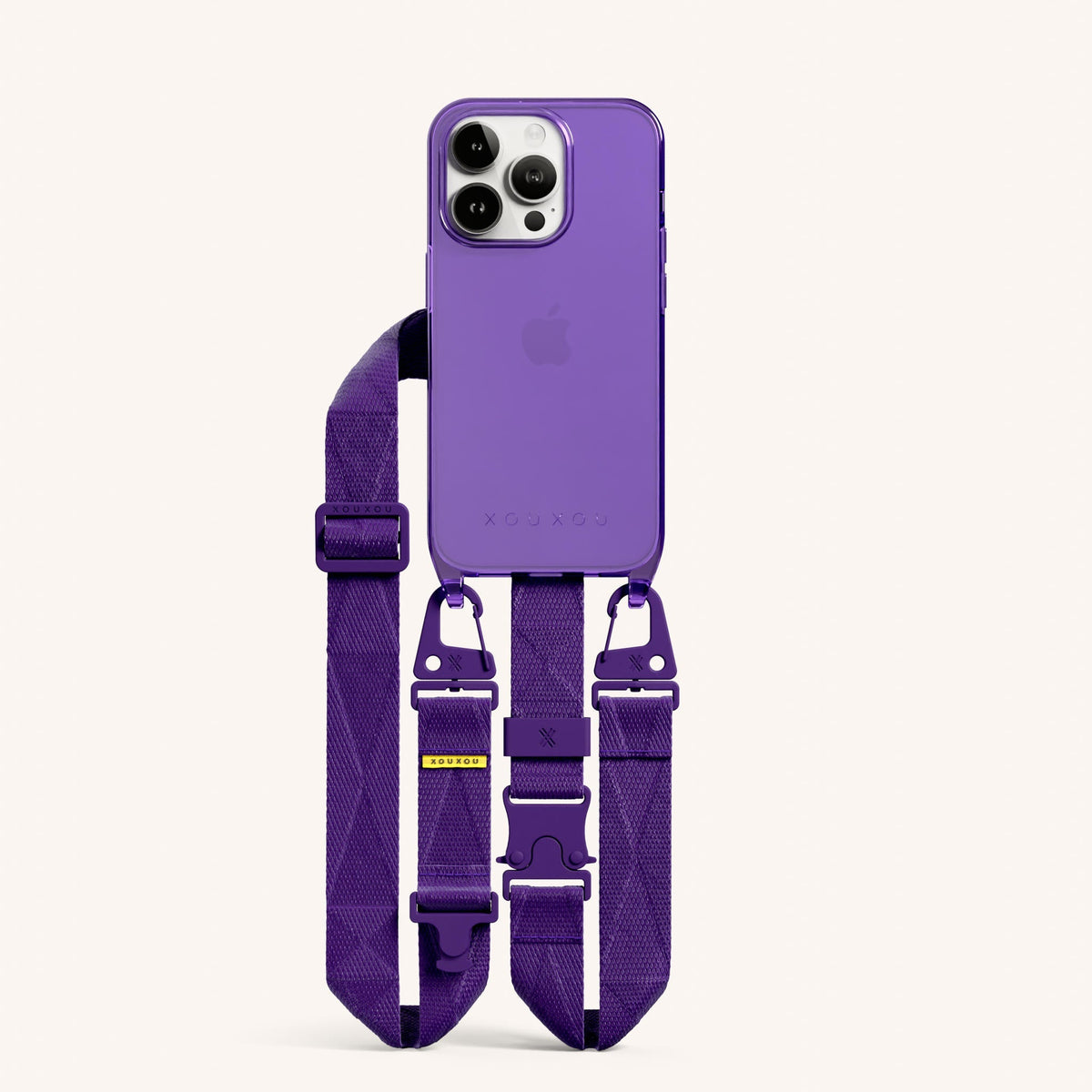 Phone Necklace with Lanyard for iPhone 14 Pro without MagSafe in Purple Total View | XOUXOU #phone model_iphone 14 pro