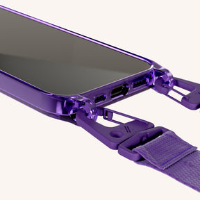 Phone Necklace with Lanyard in Purple Clear