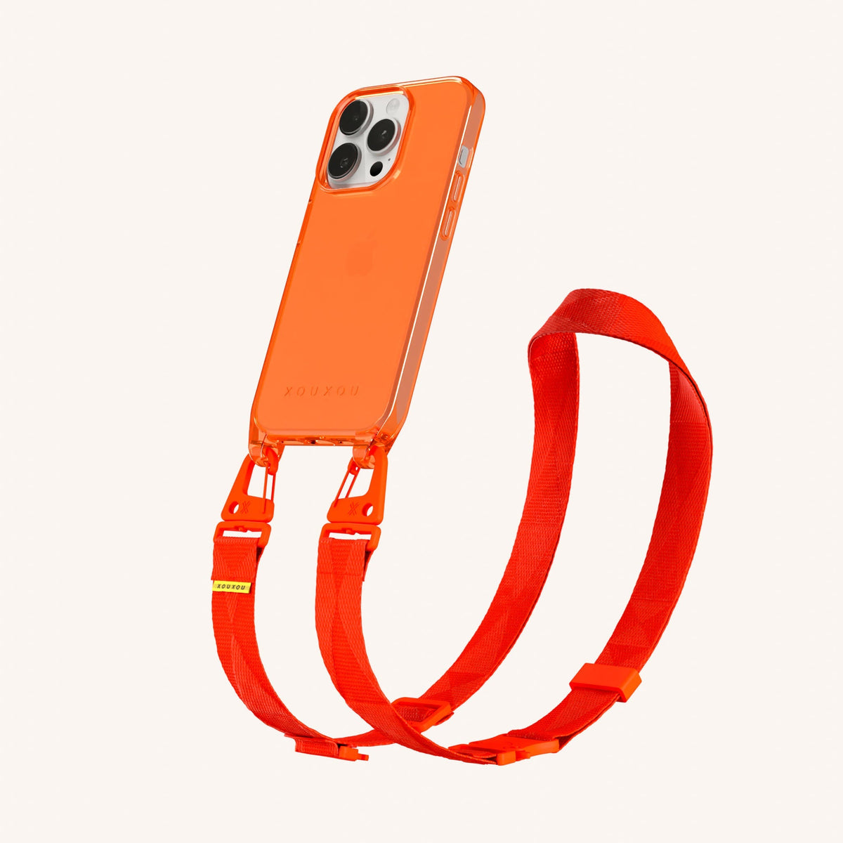 Phone Necklace with Lanyard for iPhone 15 Pro without MagSafe in Neon Total View | XOUXOU #phone model_iphone 15 pro