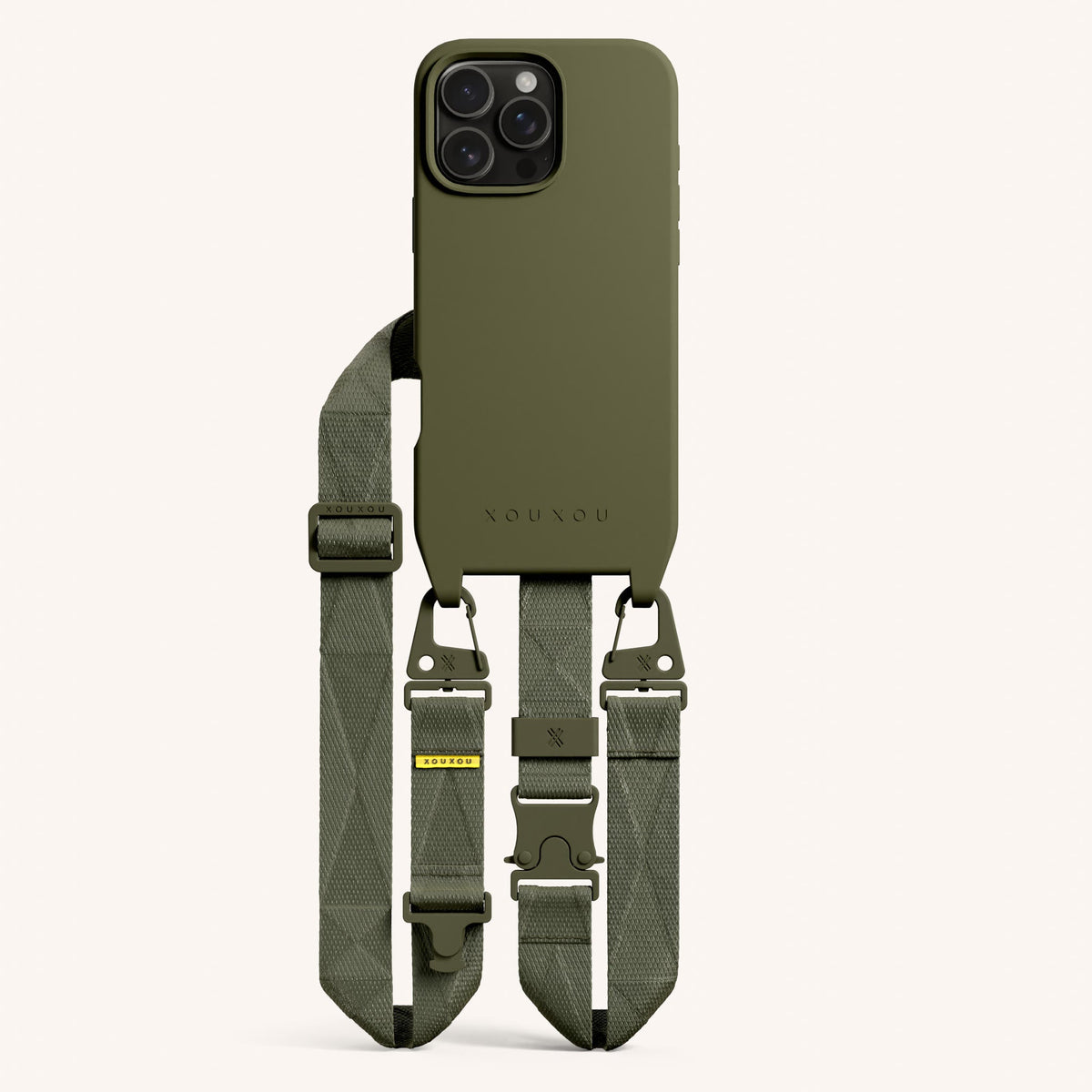 Phone Necklace with Lanyard for iPhone 16 Pro Max with MagSafe in Moss Total View | XOUXOU #phone model_iphone 16 pro max