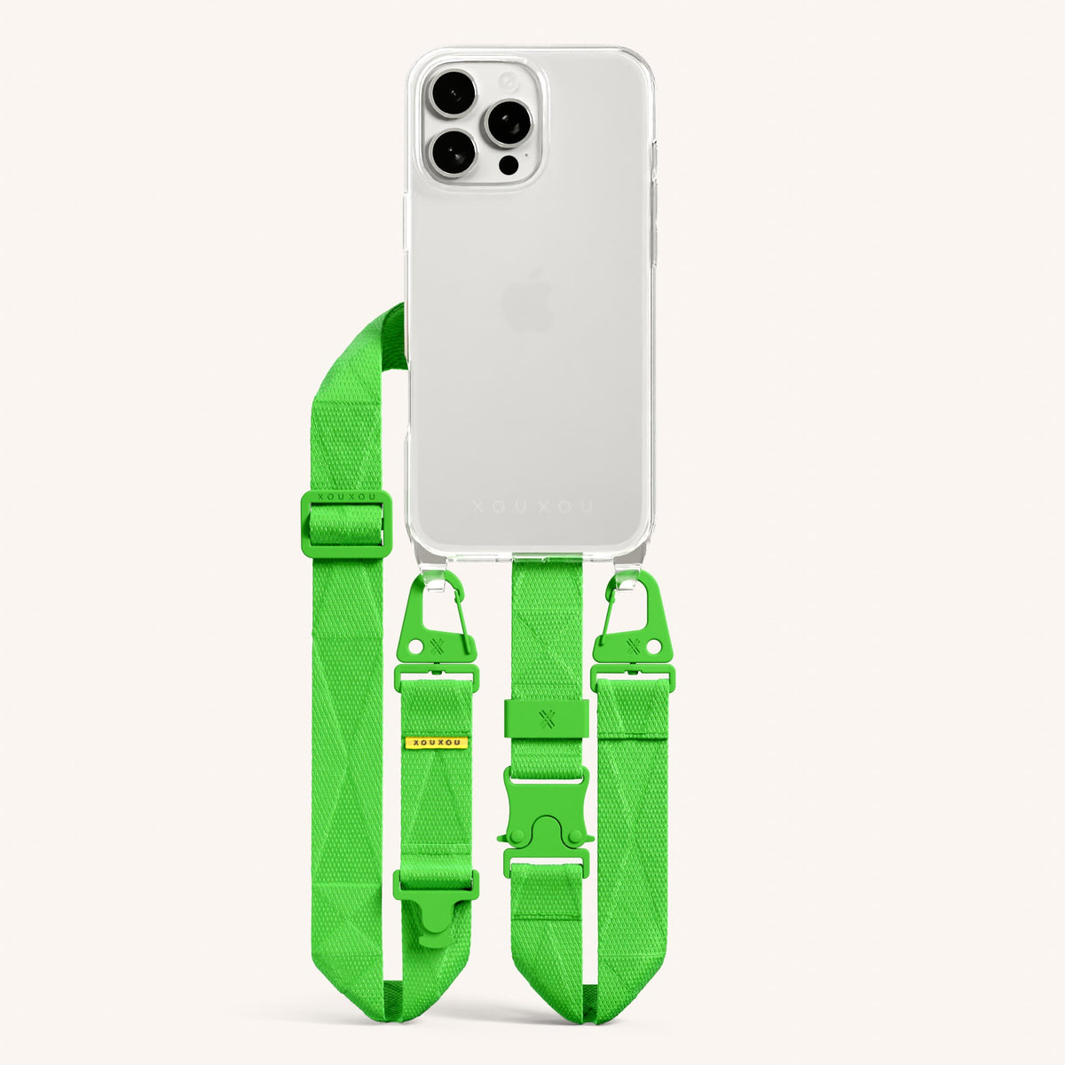 Phone Necklace with Lanyard for iPhone 16 Pro Max without MagSafe in Clear and Acid Total View | XOUXOU #phone model_iphone 16 pro max