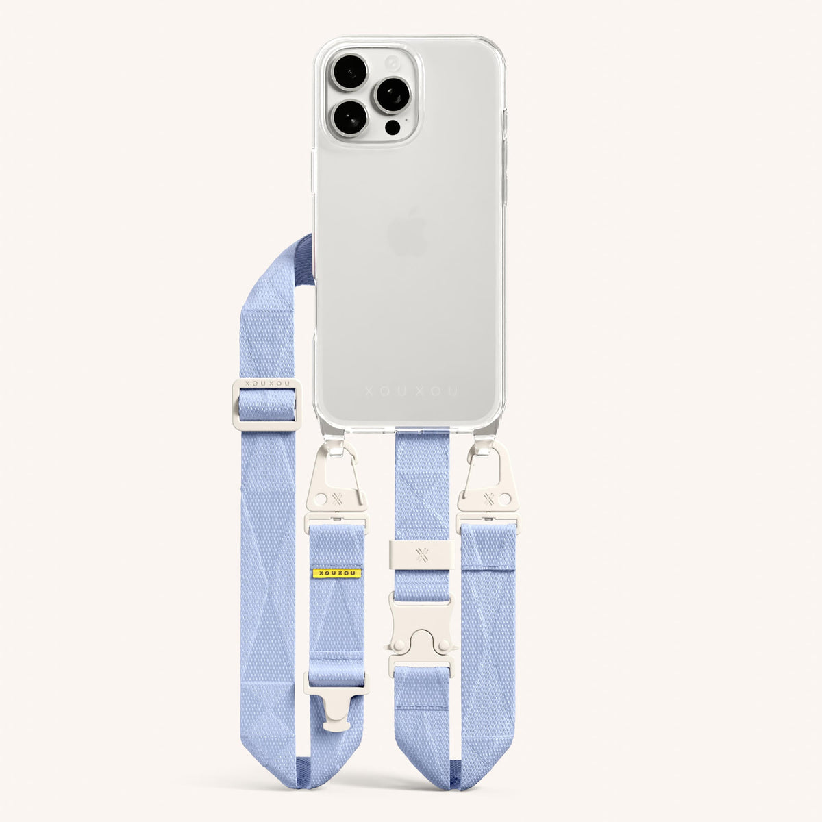 Phone Necklace with Lanyard for iPhone 16 Pro Max without MagSafe in Clear and Baby Total View | XOUXOU #phone model_iphone 16 pro max