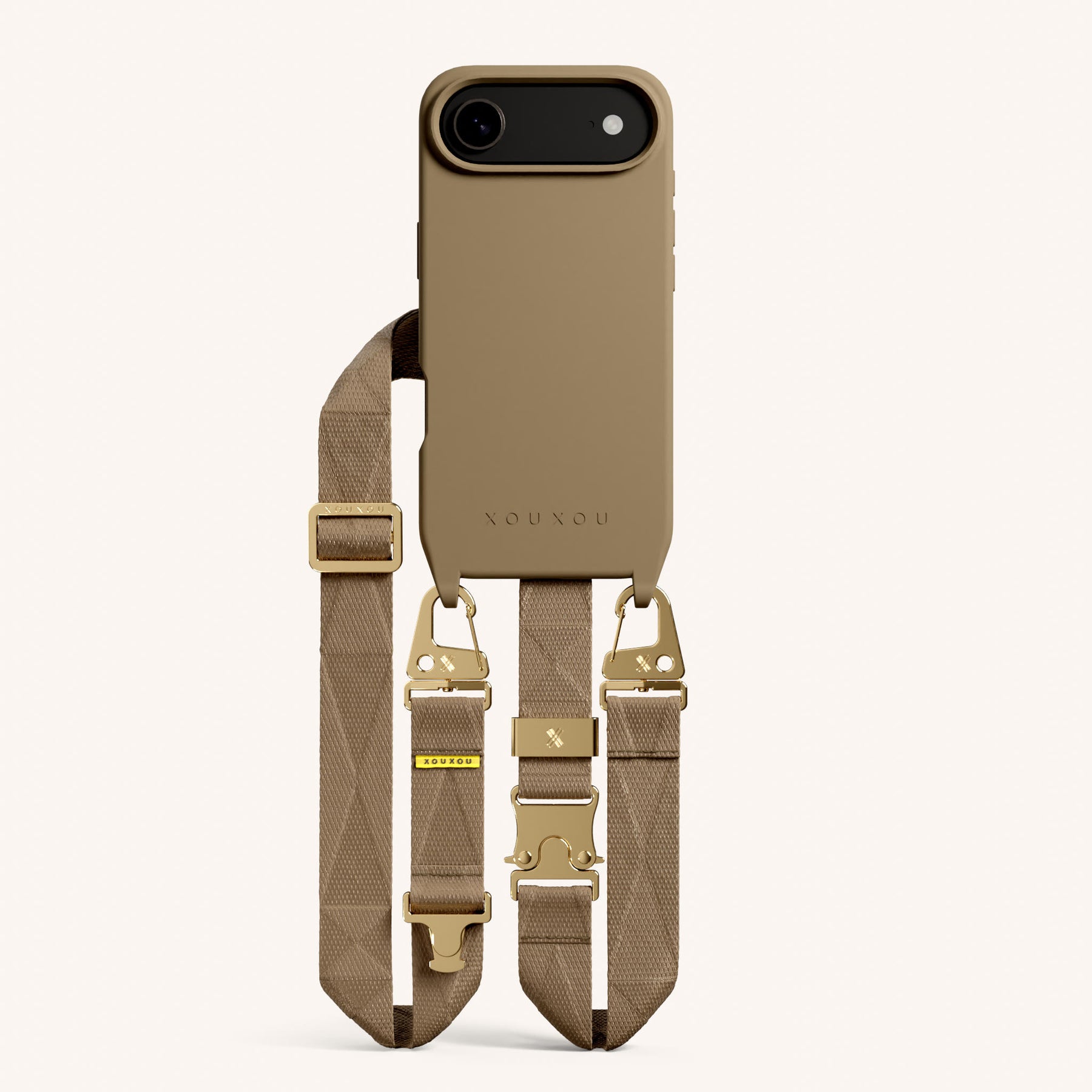 Phone Necklace with Lanyard in Taupe