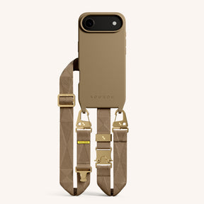 Phone Necklace with Lanyard in Taupe