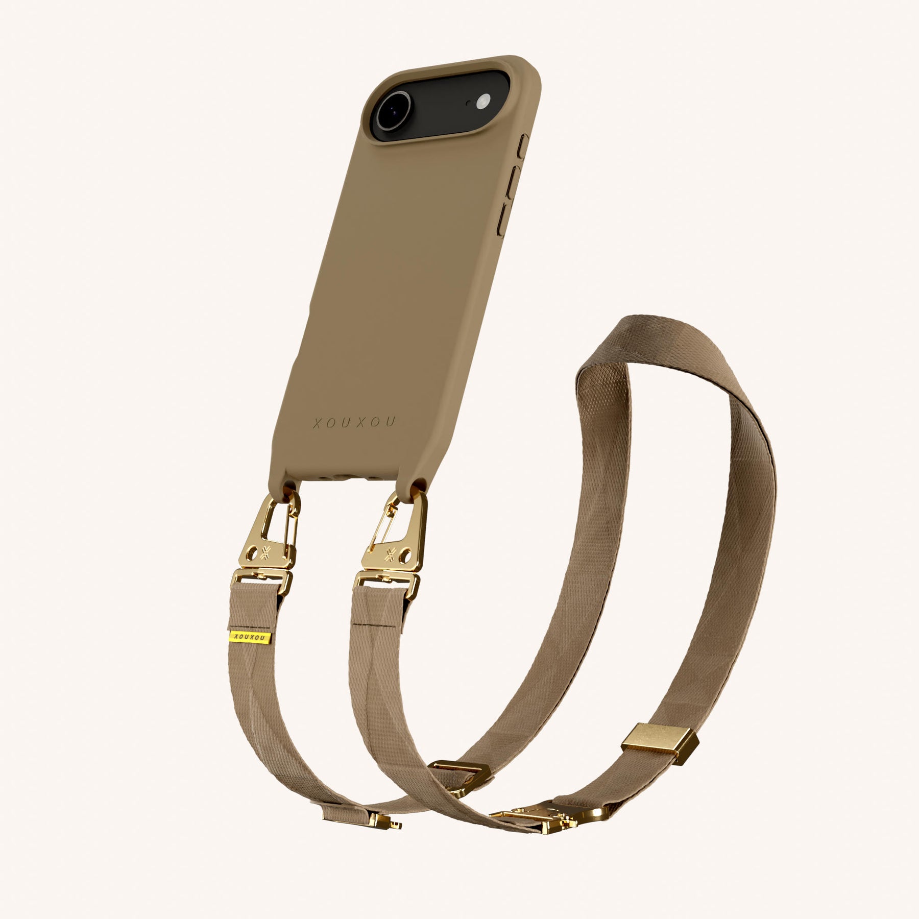 Phone Necklace with Lanyard in Taupe