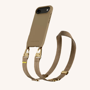 Phone Necklace with Lanyard in Taupe