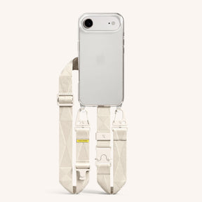 Phone Necklace with Lanyard in Clear + Chalk