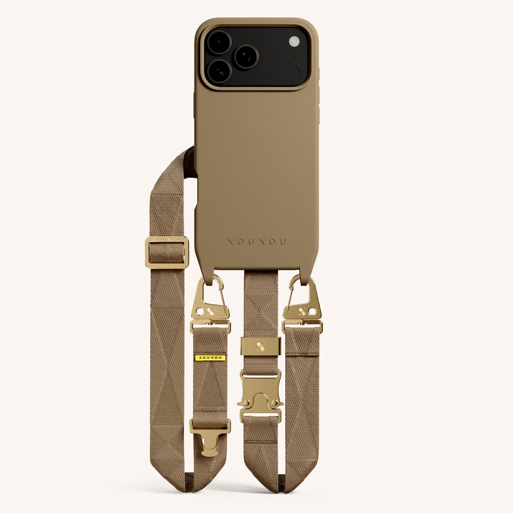 Phone Necklace with Lanyard in Taupe