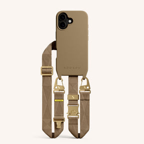 Phone Necklace with Lanyard in Taupe