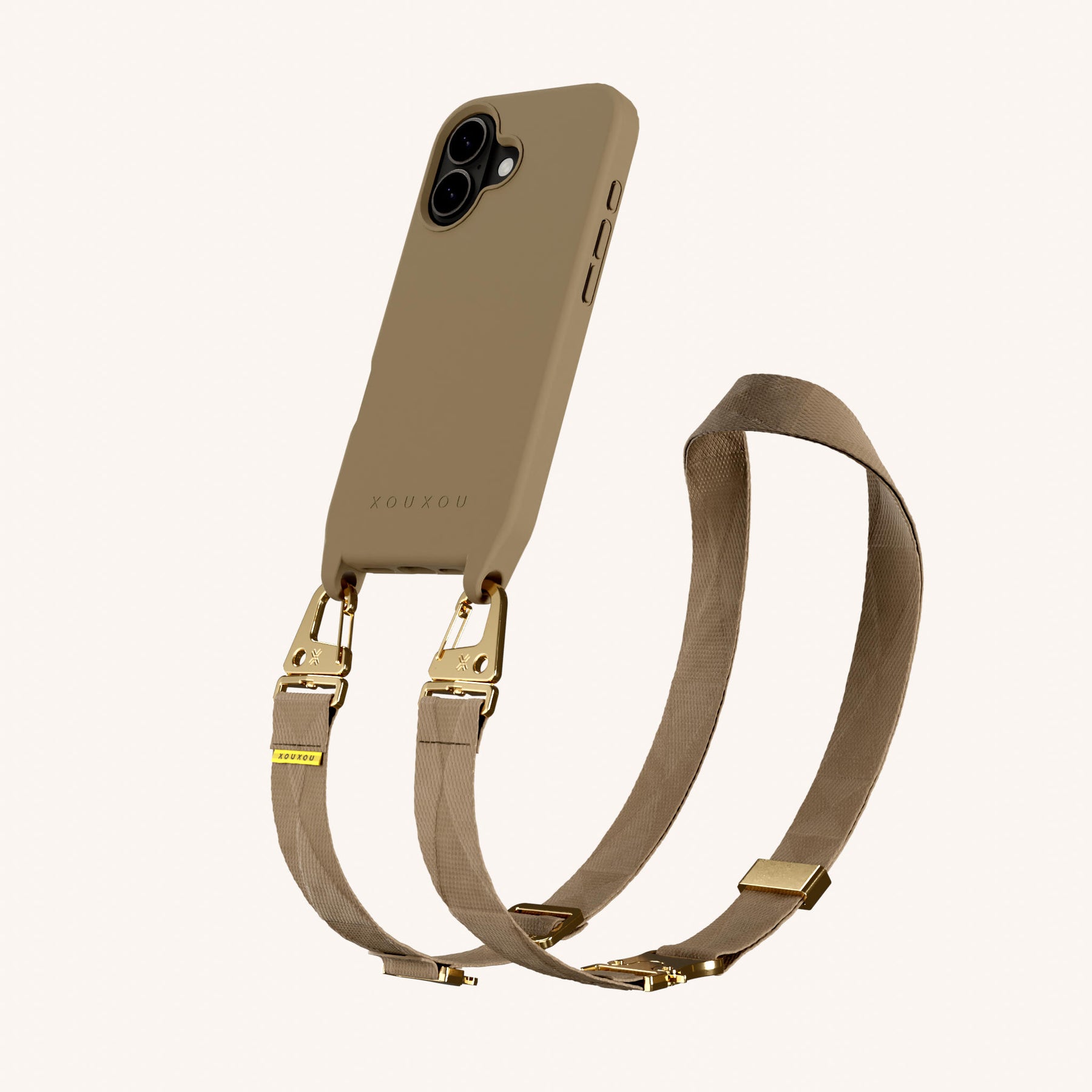 Phone Necklace with Lanyard in Taupe