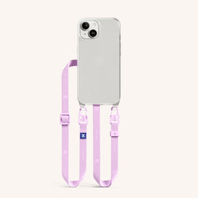 Phone Necklace with Slim Lanyard in Clear + Rosato