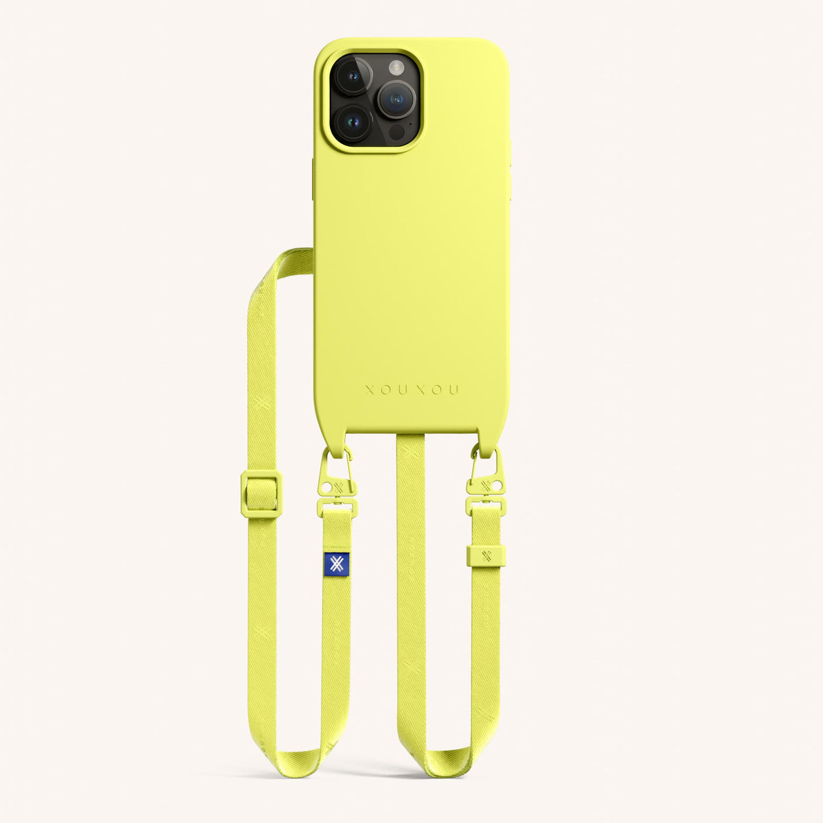 Phone Necklace with Slim Lanyard for iPhone 15 Pro Max with MagSafe in Limoncello Total View | XOUXOU #phone model_iphone 15 pro max