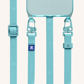 Phone Necklace with Slim Lanyard in Pool Clear