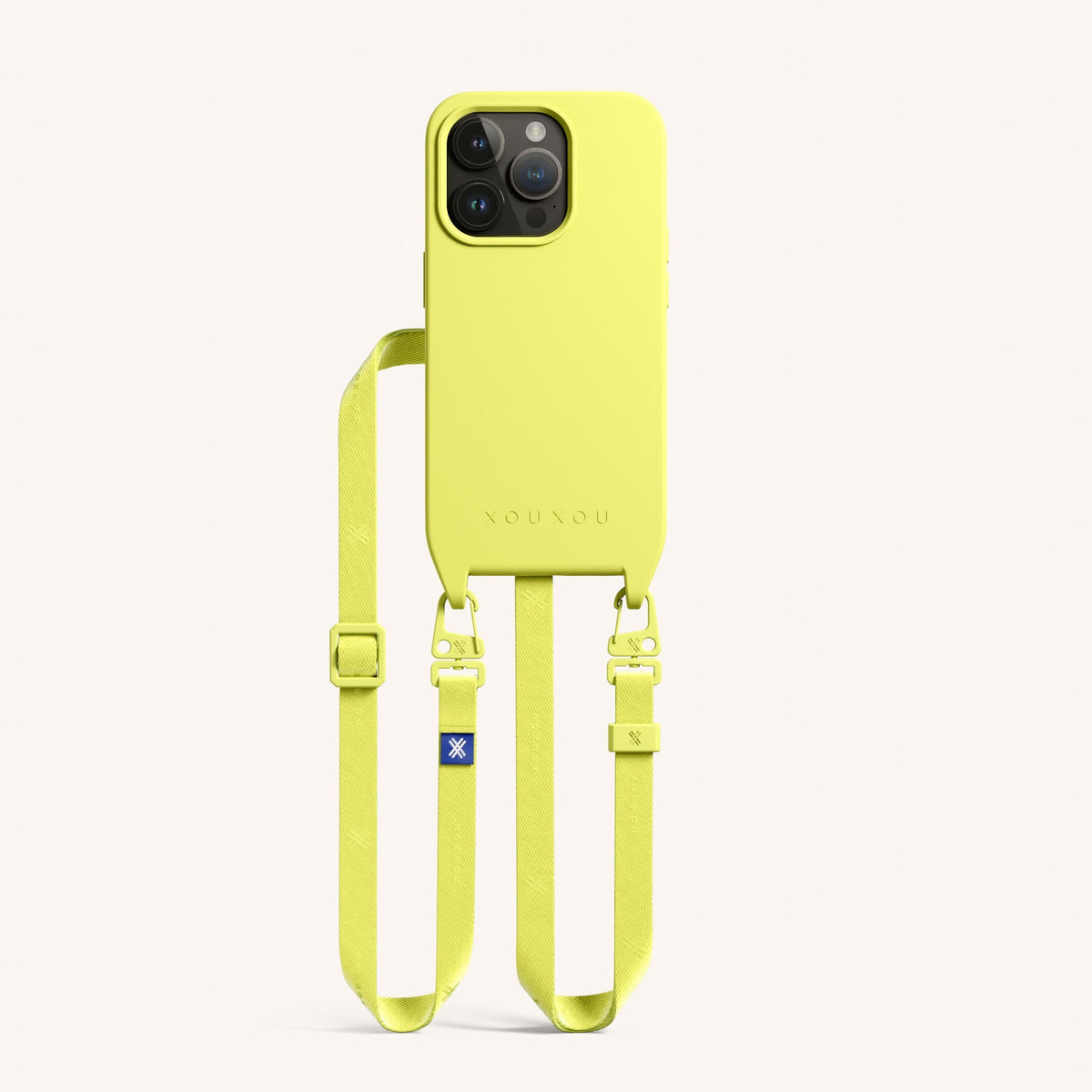 Phone Necklace with Slim Lanyard for iPhone 15 Pro with MagSafe in Limoncello Total View | XOUXOU #phone model_iphone 15 pro