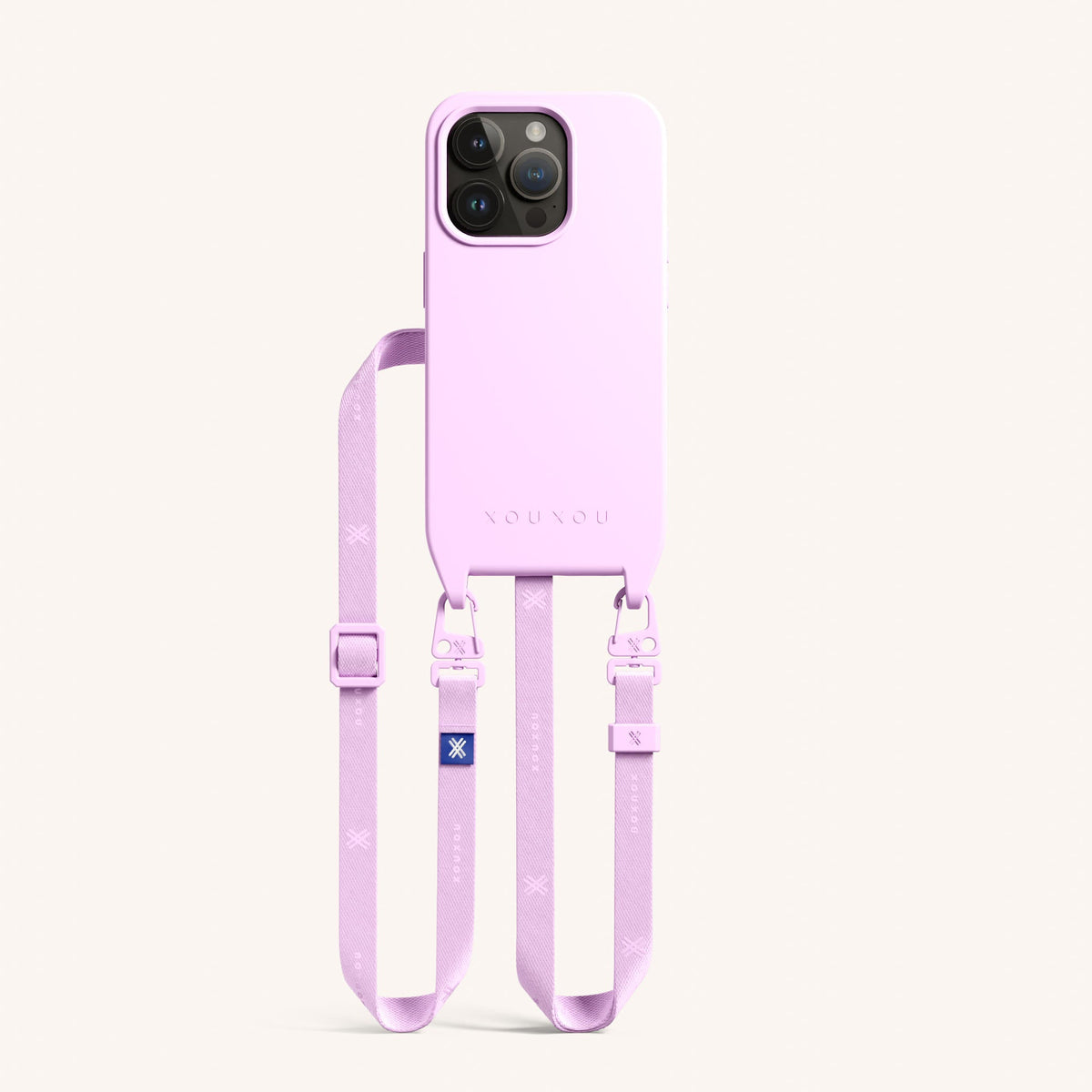 Phone Necklace with Slim Lanyard for iPhone 15 Pro with MagSafe in Rosato Total View | XOUXOU #phone model_iphone 15 pro