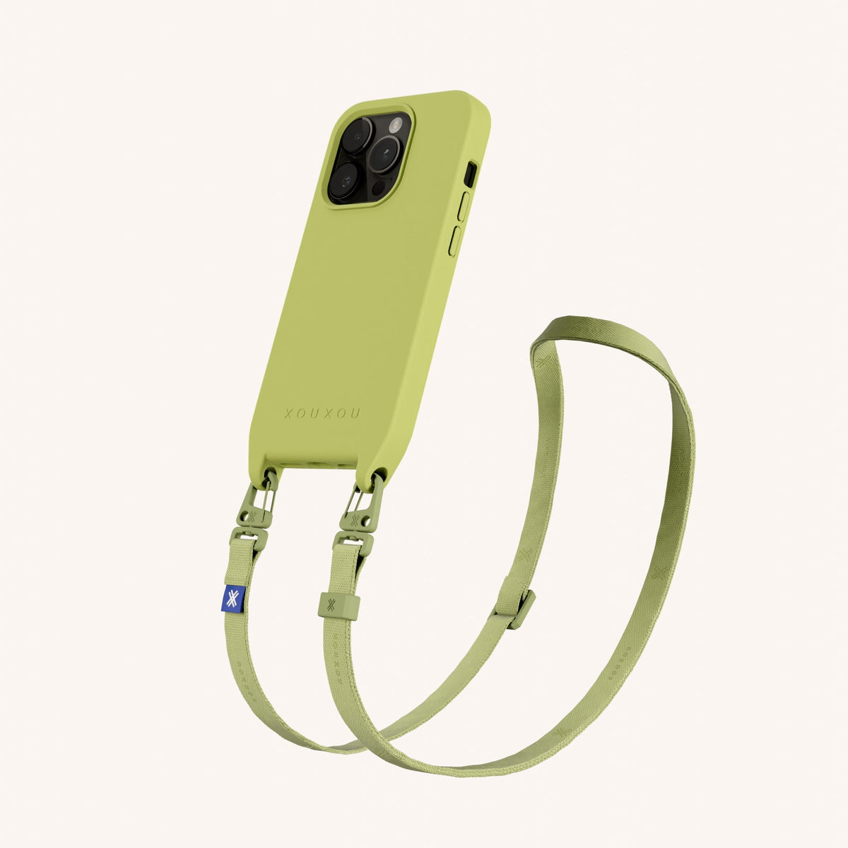 Phone Necklace with Slim Lanyard for iPhone 15 Pro without MagSafe in Pistachio Total View | XOUXOU #phone model_iphone 15 pro