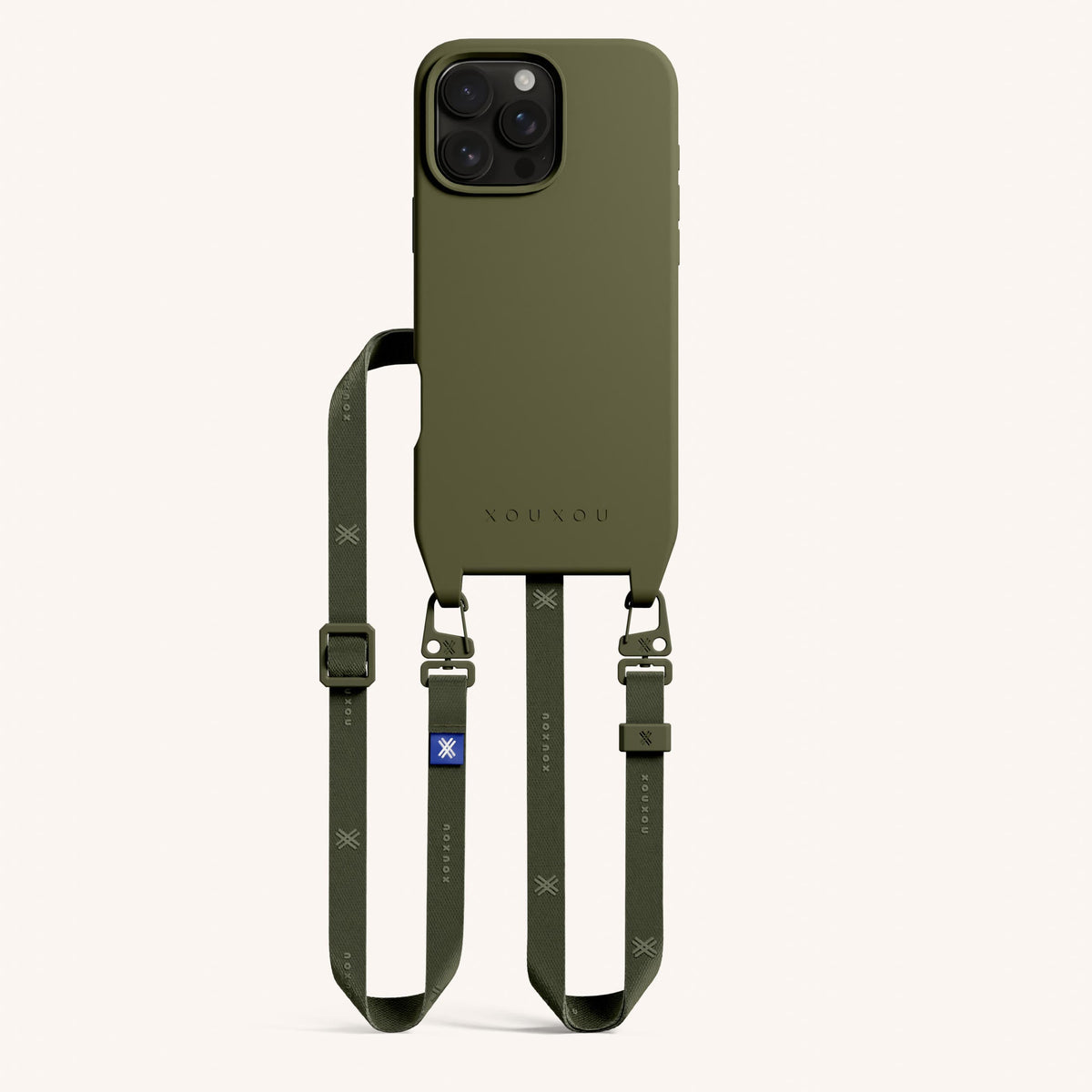 Phone Necklace with Slim Lanyard for iPhone 16 Pro Max with MagSafe in Moss Total View | XOUXOU #phone model_iphone 16 pro max