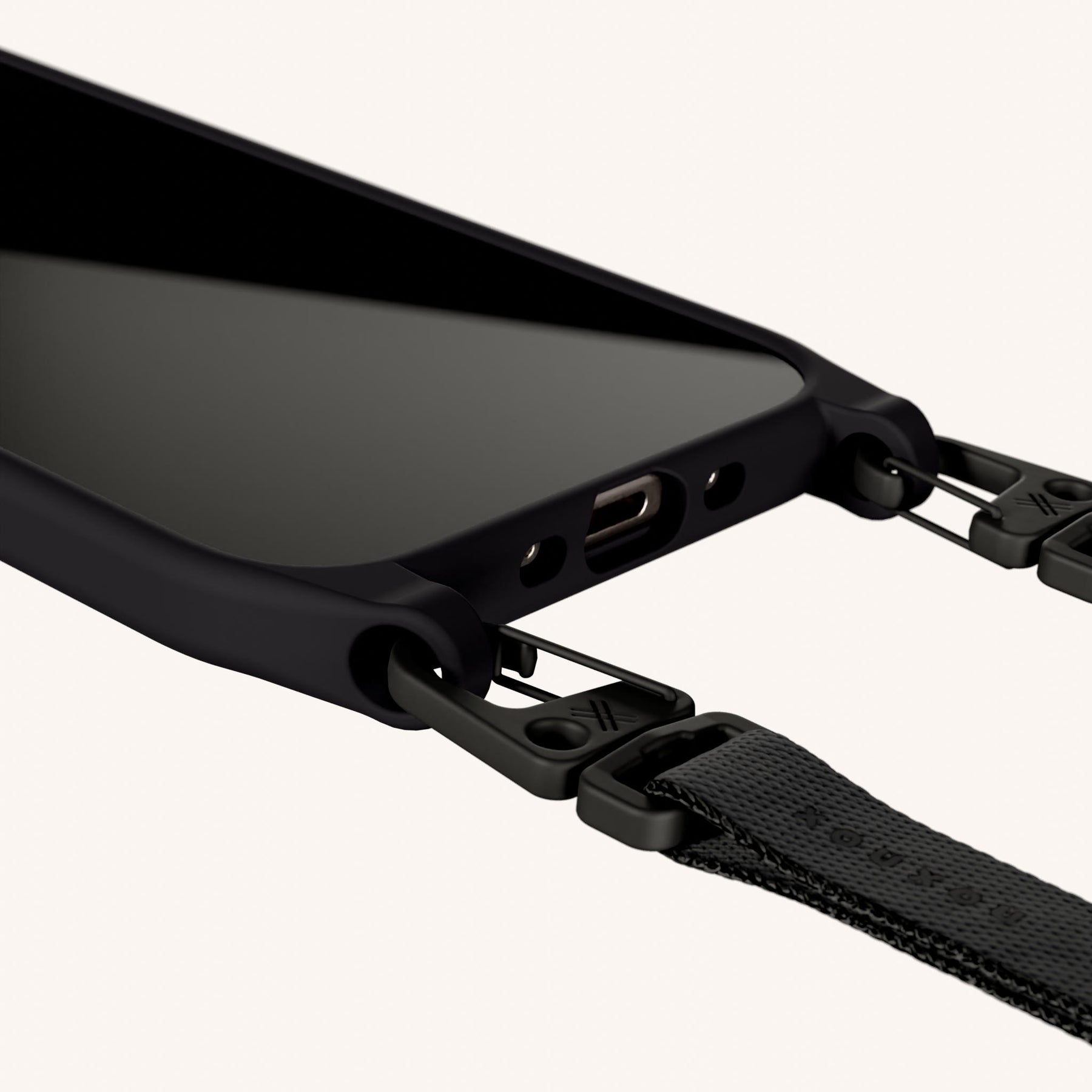 Phone Necklace with Slim Lanyard in Black