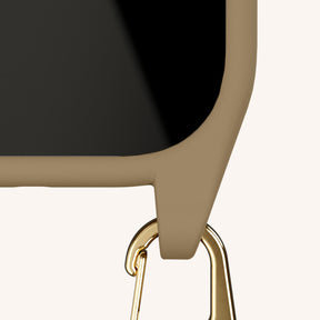 Phone Necklace with Slim Lanyard in Taupe