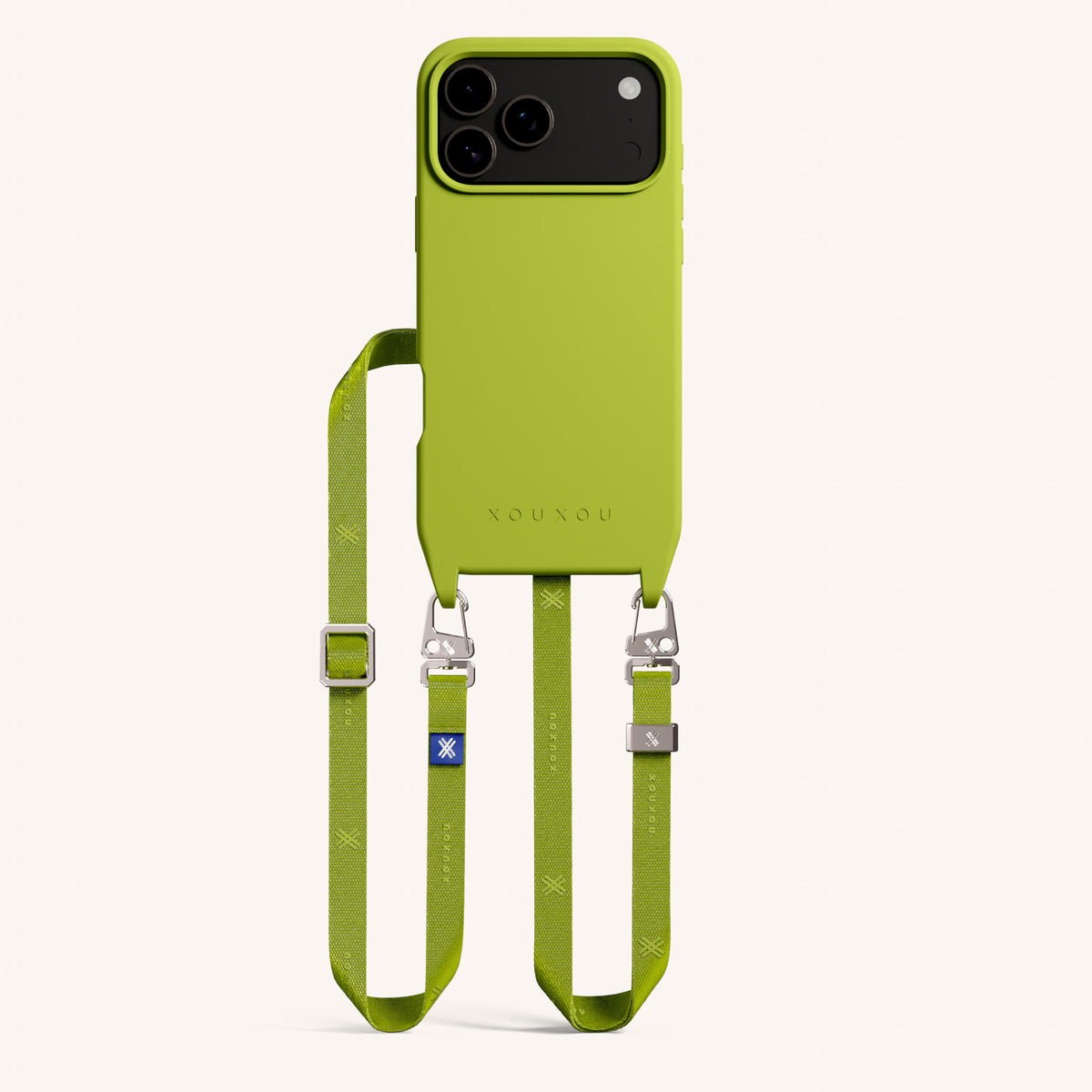 Phone Necklace with Slim Lanyard for iPhone 17 Pro without MagSafe in Clear and Moss Total View | XOUXOU #phone model_iphone 17 pro