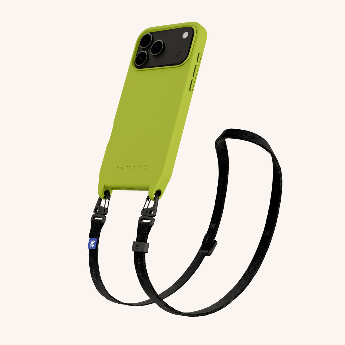 Phone Necklace with Slim Lanyard for iPhone 17 Pro without MagSafe in Clear and Moss Total View | XOUXOU #phone model_iphone 17 pro