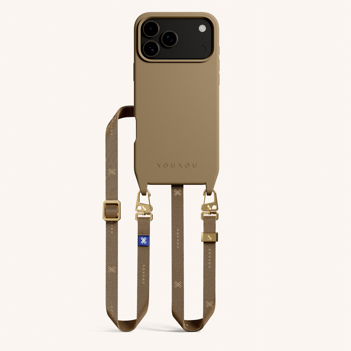 Phone Necklace with Slim Lanyard for iPhone 17 Pro without MagSafe in Clear and Moss Total View | XOUXOU #phone model_iphone 17 pro