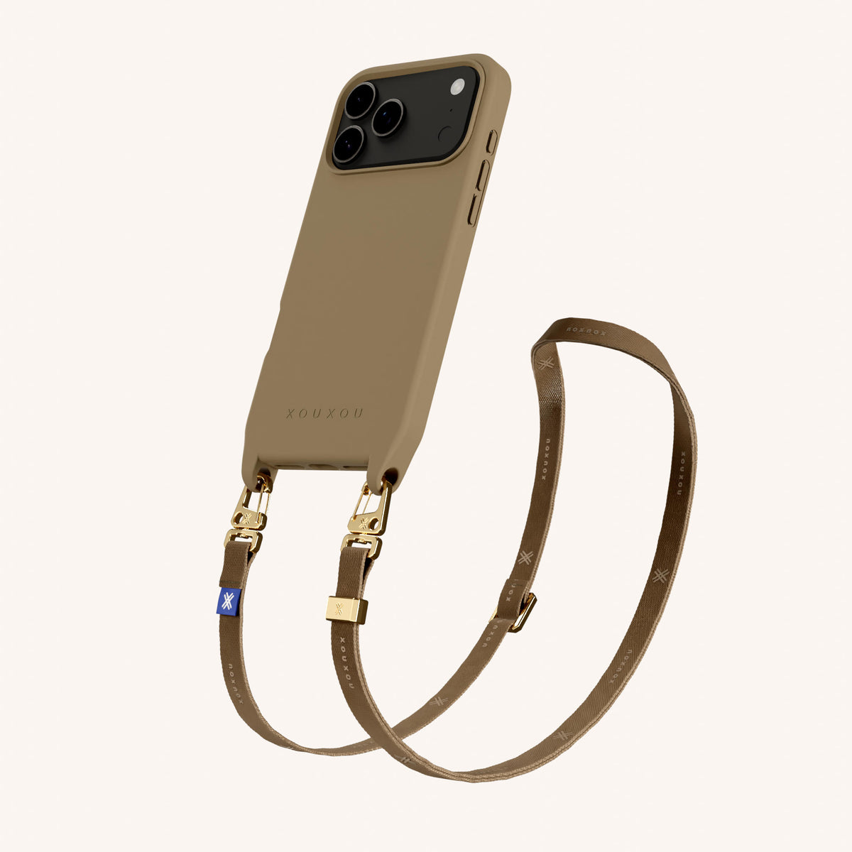 Phone Necklace with Slim Lanyard for iPhone 17 Pro without MagSafe in Clear and Moss Total View | XOUXOU #phone model_iphone 17 pro